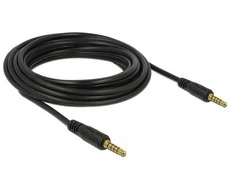 KABELIS AUDIO MINIJACK 3.5MM M/M 5 PIN 5M JUODA DELOCK