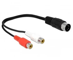 KABELIS AUDIO DIN 5 PIN(M)->2X RCA (CHINCH)(F) 0.2M DELOCK