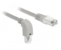 Delock Netzwerkkabel RJ45 Cat.6 S/FTP unten gewinkelt / gerade 1 m