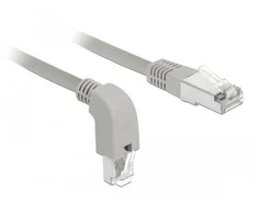 Delock Netzwerkkabel RJ45 Cat.6A S/FTP unten gewinkelt / gerade 1 m