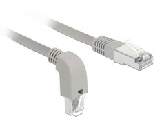 Delock Netzwerkkabel RJ45 Cat.6A S/FTP unten gewinkelt / gerade 2 m