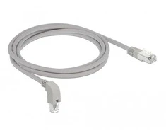 Delock Netzwerkkabel RJ45 Cat.6A S/FTP unten gewinkelt / gerade 2 m