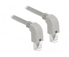 Delock Netzwerkkabel RJ45 Cat.6A S/FTP unten / unten gewinkelt 1 m