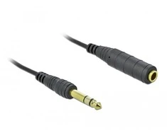 Delock Spiralkabel Verlängerung 6,35 mm 3 Pin Klinken Stecker/Bchse 2 m