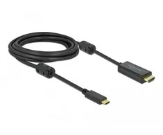 KABELIS USB-C(M)->HDMI(M) 3M 4K 60HZ (THUNDERBOLT 3/DISPLAYPORT ALTERNATE REŽIMAS) AKTYVUS JUODA DELOCK