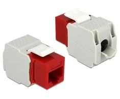 DeLOCK UTP Cat6 Keystone modulis, RJ45 ho - LSA Cat6, "be įrankių", raudona / pilka / 86344