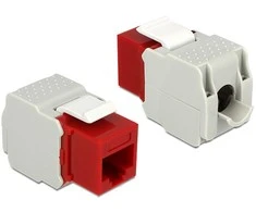 DeLOCK UTP Cat6 Keystone modulis, RJ45 ho - LSA Cat6, "be įrankių", raudona / pilka / 86344