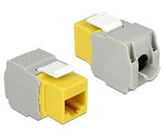 MODUŁ KEYSTONE GNIAZDO RJ45->LSA KAT.6 UTP DO PUSZKI MONTAŻOWEJ Geltonas DELOCK