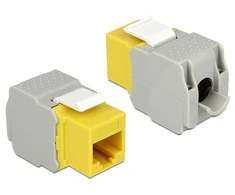 MODUŁ KEYSTONE GNIAZDO RJ45->LSA KAT.6 UTP DO PUSZKI MONTAŻOWEJ Geltonas DELOCK