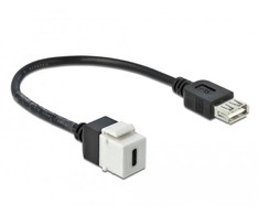 Delock Keystone modulis USB 2.0 C lizdas > USB 2.0 A lizdas su laidu