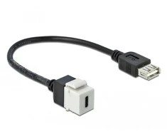 Delock Keystone modulis USB 2.0 C lizdas > USB 2.0 A lizdas su laidu