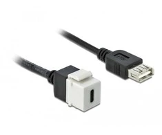 Delock Keystone modulis USB 2.0 C lizdas > USB 2.0 A lizdas su laidu