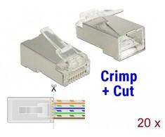 Delock RJ45 Crimp+Cut Stecker Cat.6 STP 20 Stk.