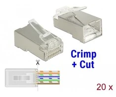 Delock RJ45 Crimp+Cut Stecker Cat.6 STP 20 Stk.