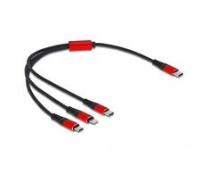 „Delock“ USB įkrovimo laidas „3 in 1 Type-C™“ su „Lightning™“ / „Micro USB“ / „Type-C™“ 30 cm