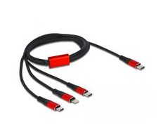 „Delock“ USB įkrovimo laidas „3 in 1 Type-C™“ su „Lightning™“ / „Micro USB“ / „Type-C™“ 1 m