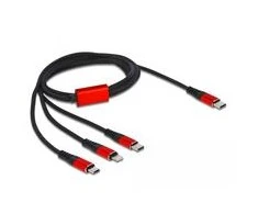 „Delock“ USB įkrovimo laidas „3 in 1 Type-C™“ su „Lightning™“ / „Micro USB“ / „Type-C™“ 1 m