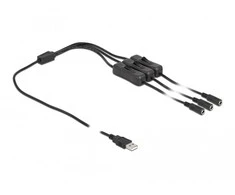 „Delock“ kabelis A tipo USB kištukas iki 3 x DC 5,5 x 2,1 mm lizdas su 1 m jungikliu