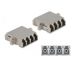 Delock FO jungtis LC keturių lizdų ir LC keturių lizdų vienmodis metalas