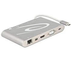 „Delock USB Type-C™ 3.1“ prijungimo stotelė, 4K 30 Hz sidabro pilka