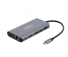 „Delock USB Type-C™“ prijungimo stotelė 4K – HDMI / DP / USB 3.0 / SD / LAN / PD 3.0