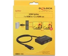 Delock HDMI skirstytuvas 1 x HDMI įvestis > 2 x HDMI išvestis 4K