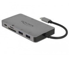 „Delock USB Type-C™“ prijungimo stotelė 4K – HDMI / VGA / USB 3.1 / SD / LAN / PD 3.0