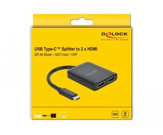SPLITTER VIDEO DELOCK USB-C (DP ALT MODE)->2X HDMI MST/VXP JUODA