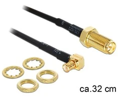 Delock RP-SMA Buchse zum Einbau > MCX 90° Stecker