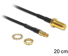 Delock Antennenkabel RP-SMA Buchse zum Einbau > TS-9 Stecker 200 mm