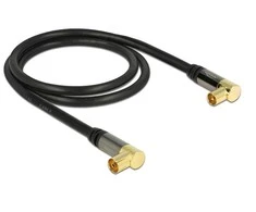 Delock Antennenkabel Koax IEC Stecker 90° > IEC Buchse 90°