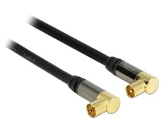 Delock Antennenkabel Koax IEC Stecker 90° > IEC Buchse 90°