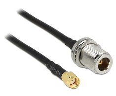 Delock Antennenkabel RP-SMA Stecker > N Buchse zum Einbau 1,5 m