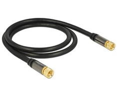 DeLOCK 88918, 1 m, RG-6/U, F, F, Juodas