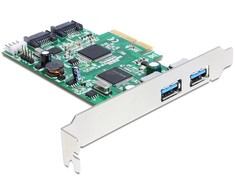 Kontrolierius Delock PCIE 2, 0 x 4 - 2 x USB 3, 0 + 2 x SATA III (89359)