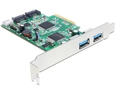 Kontrolierius Delock PCIE 2, 0 x 4 - 2 x USB 3, 0 + 2 x SATA III (89359)
