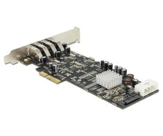 KARTA PCI EXPRESS X4->4X USB-A 3.0 QUAD CHANNEL DELOCK