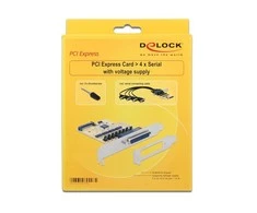 KARTA PCI EXPRESS X1->4X DB-9(COM) NA KABLU 5V/12V CHIPSET:SUN2410 DELOCK