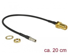 Delock antenos kabelis SMA lizdo pertvara > TS-9 kištukas RG-174 20 cm juodas