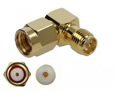 Delock Adapteris RP-SMA Stecker zu RP-SMA Buchse 90° 10 GHz