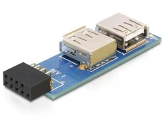 Delock USB Pin Header Buchse > 2 x USB 2.0 Buchse, rechts / links