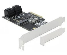 Delock 4 prievadų SATA ir 1 lizdas M.2 Key B PCI Express x4 kortelė