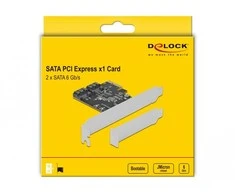 Delock 2 prievadų SATA PCI Express x1 plokštė – žemo profilio formatas