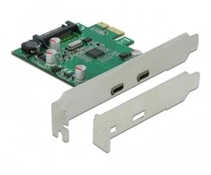 „Delock“ PCIe x1 plokštė (2x USB Type-CUSB3.2 Gen1), įskaitant žemo profilio lizdą