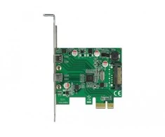 „Delock“ PCIe x1 plokštė (2x USB Type-CUSB3.2 Gen1), įskaitant žemo profilio lizdą