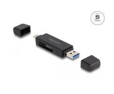 Delock kortelių skaitytuvas SuperSpeed USB 5 Gbps USB Type-C / Type-A