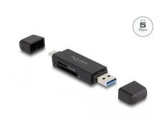 Delock kortelių skaitytuvas SuperSpeed USB 5 Gbps USB Type-C / Type-A