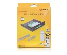 DELOCK CFAST KORTELĖS SKAITYTUVAS, SKIRTA SATA, TIK 3,5 colio lizdui ARBA PCI / PCI, SEKTI ŽEMO PROFILIO DELOCK