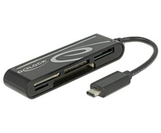 DELOCK USB 2.0 kortelių skaitytuvas USB Type-C, 5 lizdai