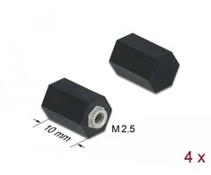 Delock Abstandshalter M2.5, Sechskant, Innen, 10 mm juodas 4 Stück